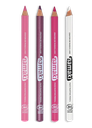 Kit 4 crayons de maquillage fins - Violet/Fuchsia/Rose/Blanc**