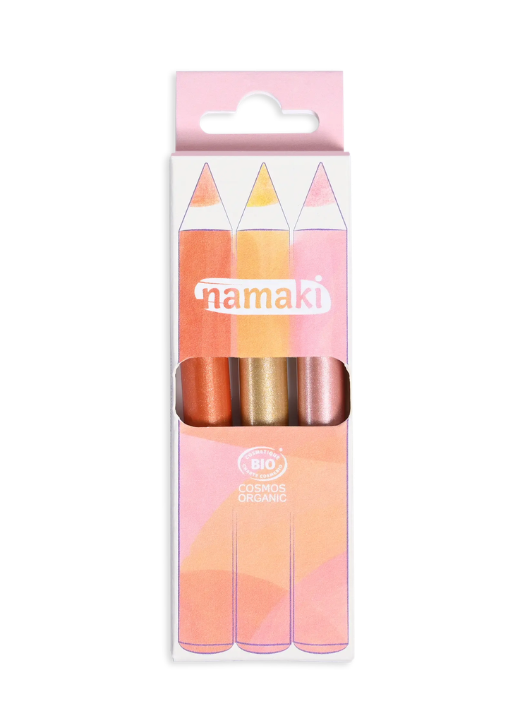 Set of 3 Glitter Make-up Pencils - Sunshine**