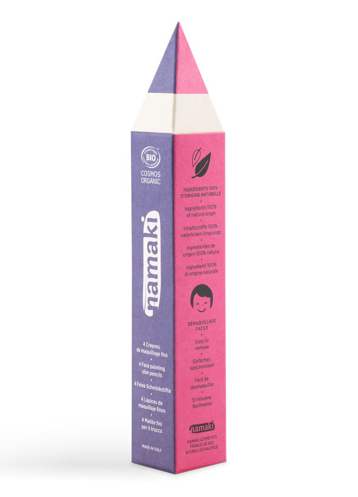 Kit 4 crayons de maquillage fins - Violet/Fuchsia/Rose/Blanc**