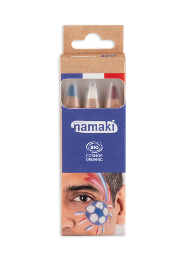 [110070] Kit supporter 3 crayons de maquillage - Bleu-Blanc-Rouge**